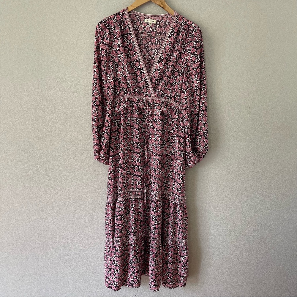 Max Studio Pink Floral Midi Dress